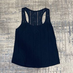 Navy Blue Lace Tank Top